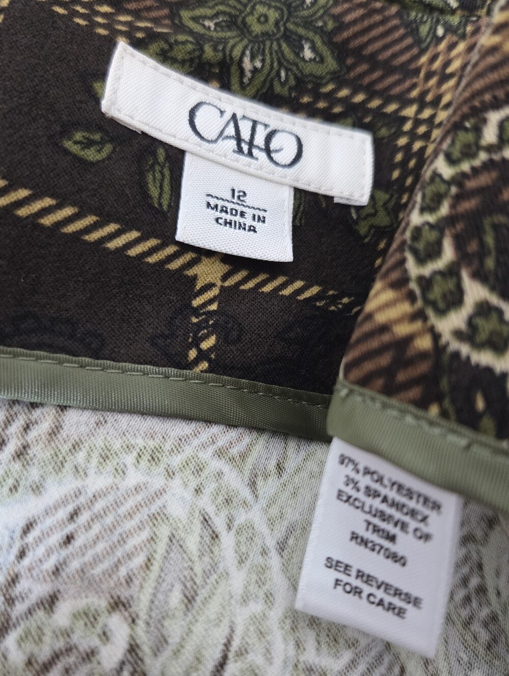 Vtg Y2K Cato Paisley Plaid Midi Skirt 12 Grunge Whimsigoth Academia Forest Boho - Picture 8 of 9